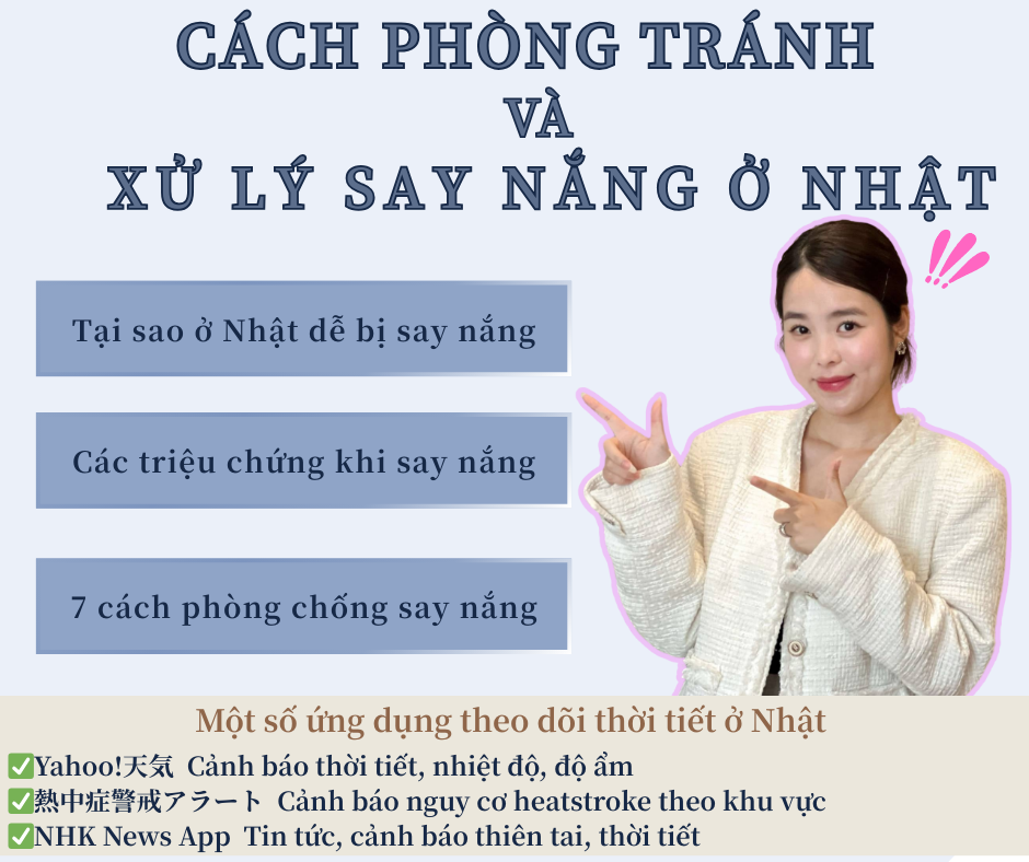 Cách phòng tránh và xử lý say nắng ở Nhật